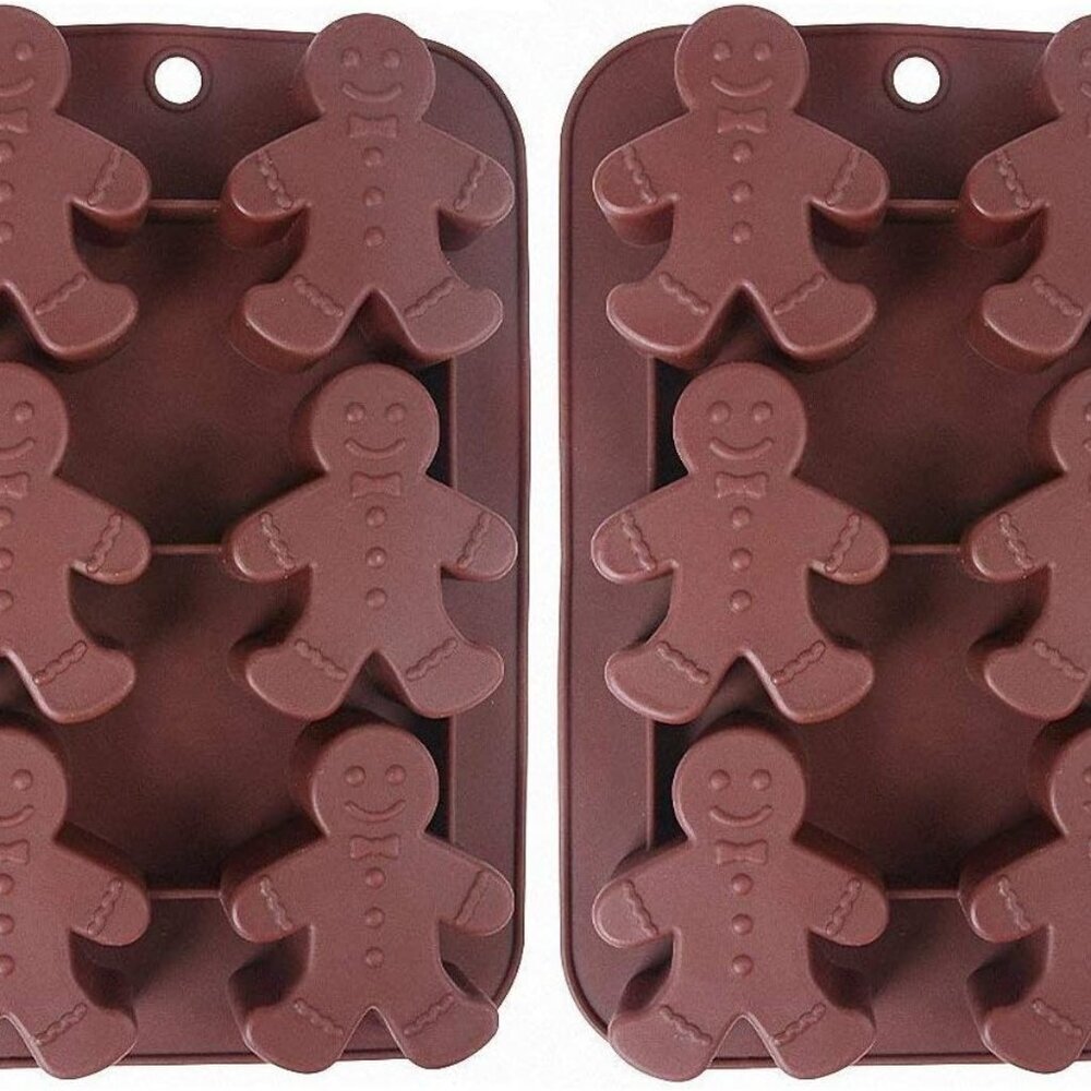 2-Pack Christmas Gingerbread Man Molds - Silicone Mold for Baking Gingerbread Ca